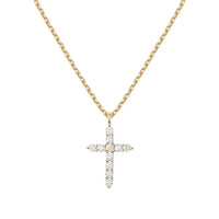 14K Gold Zirconia Cross Necklace for Women – Elegant Faith Jewelry