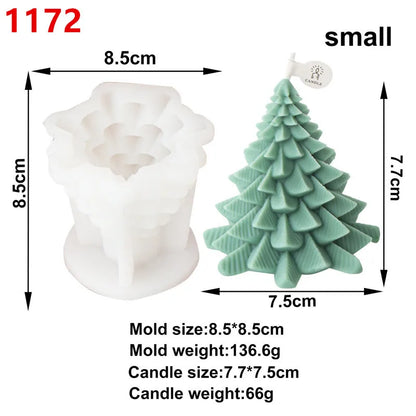 3D Christmas Fir Silicone Candle Molds