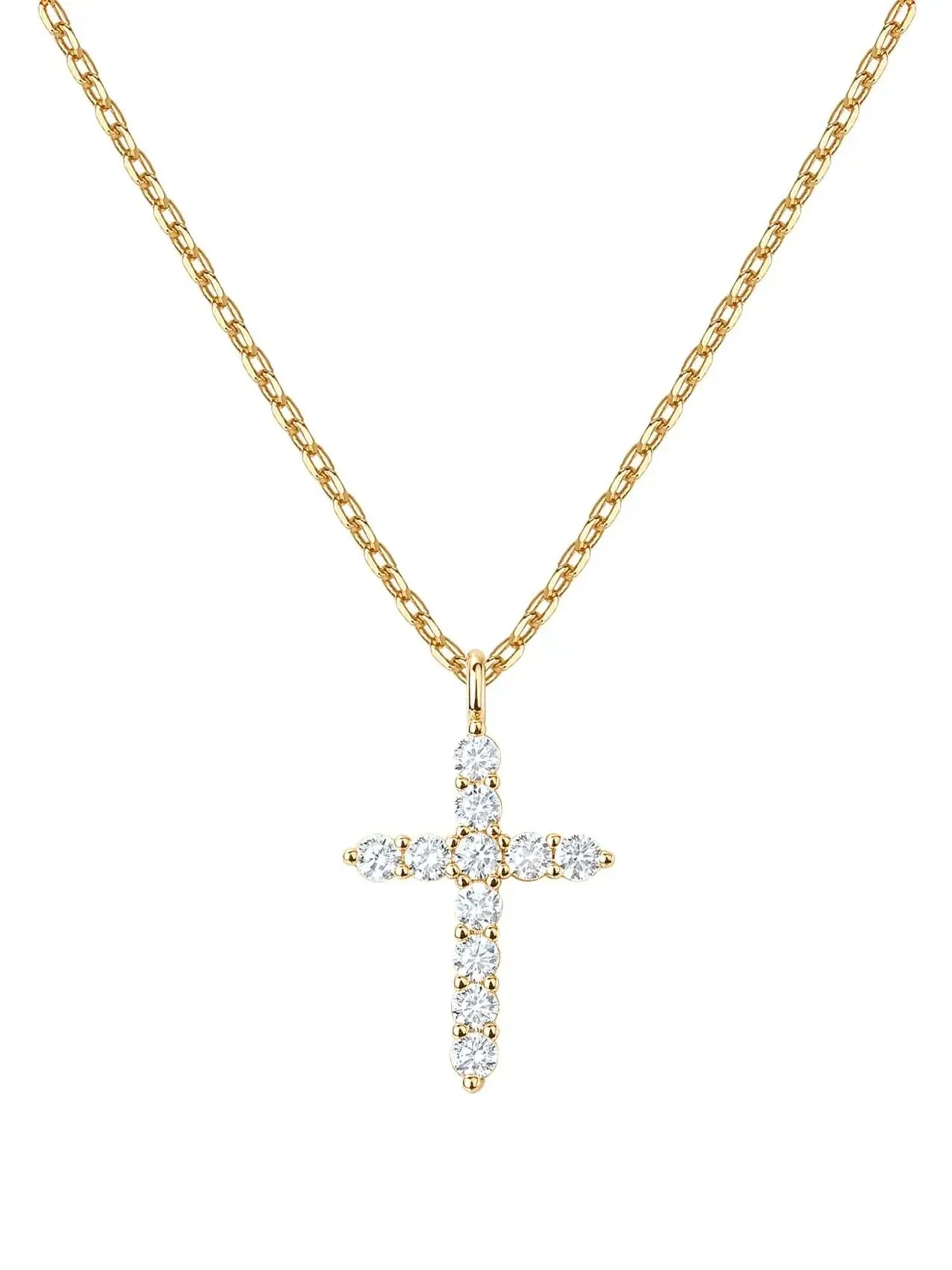 14K Gold Zirconia Cross Necklace for Women – Elegant Faith Jewelry