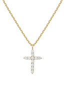 14K Gold Zirconia Cross Necklace for Women – Elegant Faith Jewelry