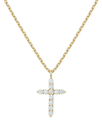 14K Gold Zirconia Cross Necklace for Women – Elegant Faith Jewelry