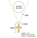 18K Gold & Silver Cross Necklace – Modern Stainless Steel Design