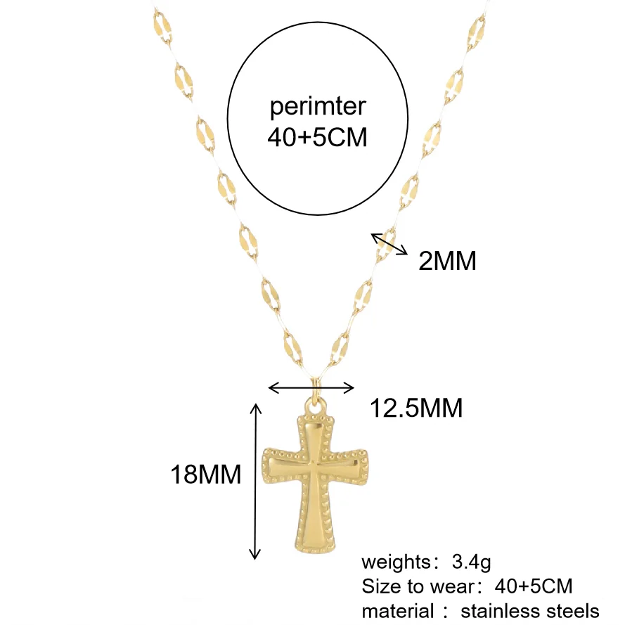 18K Gold & Silver Cross Necklace – Modern Stainless Steel Design