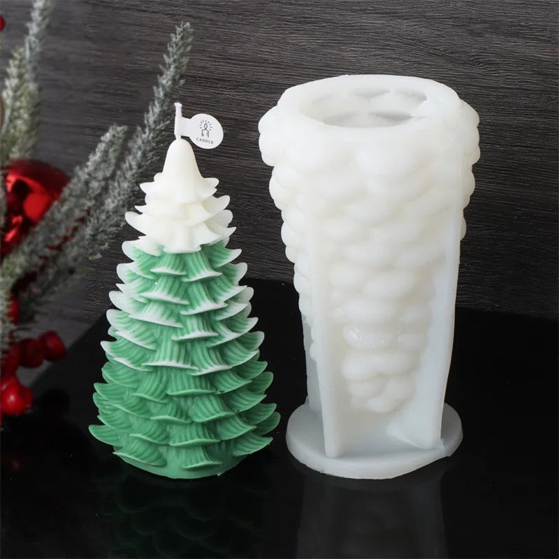 3D Christmas Fir Silicone Candle Molds